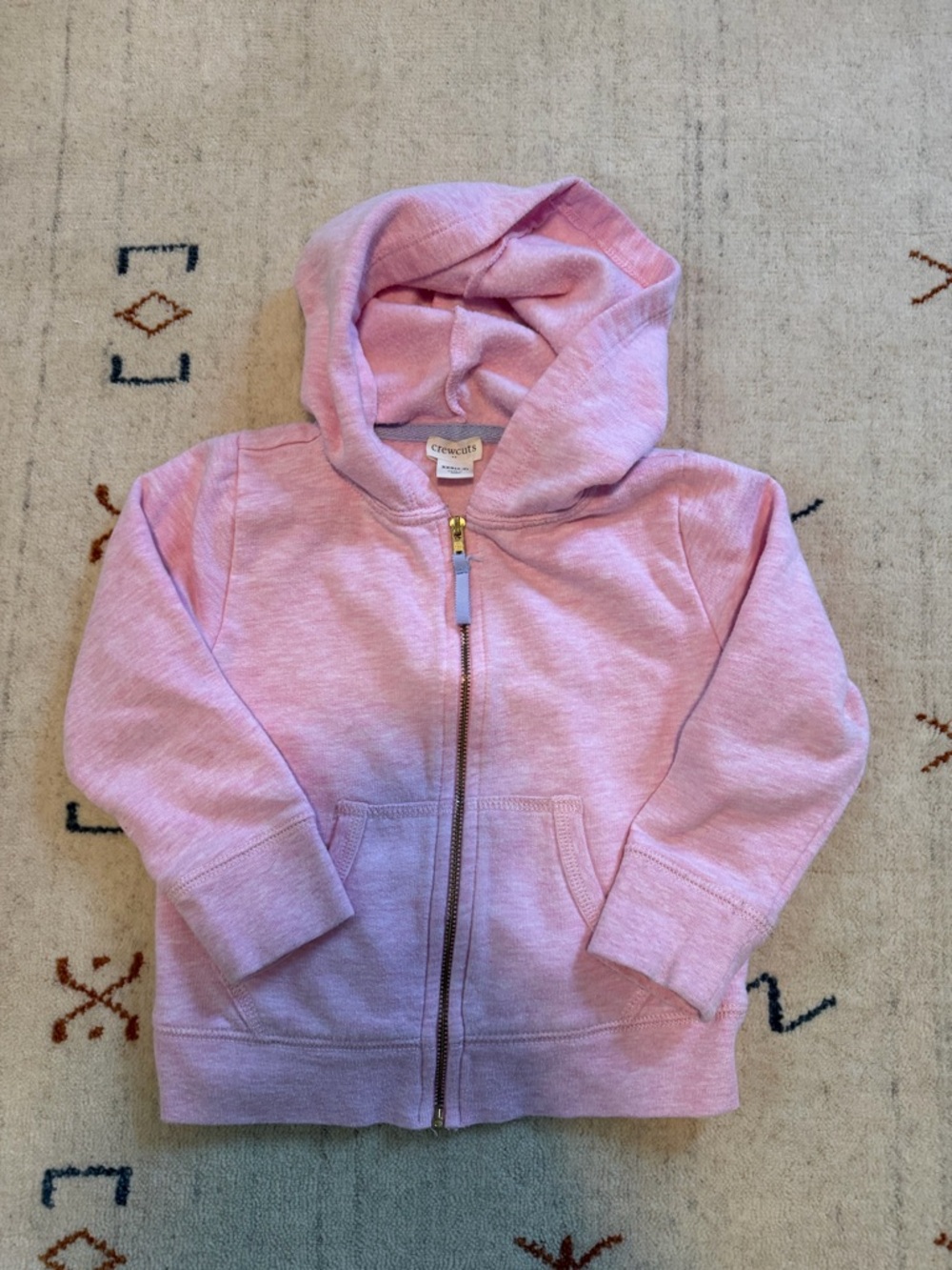 Crewcuts Girls' full-zip cotton-blend hoodie, size 2-3
